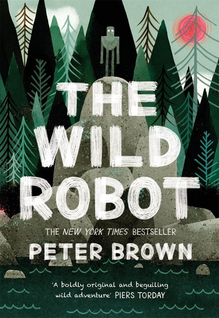 Back cover of The Wild Robot 4-book paperback collection set showing series description and ISBN