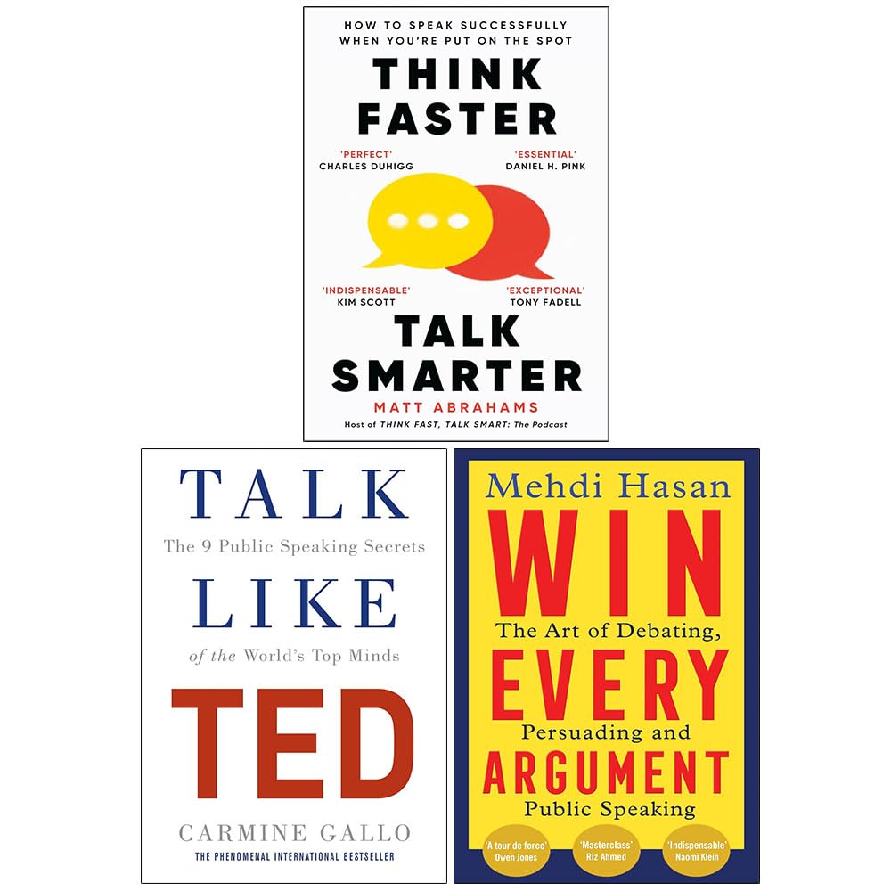 Think Faster, Talk Smarter, Talk Like TED & Win Every Argument 3 book paperback set front cover