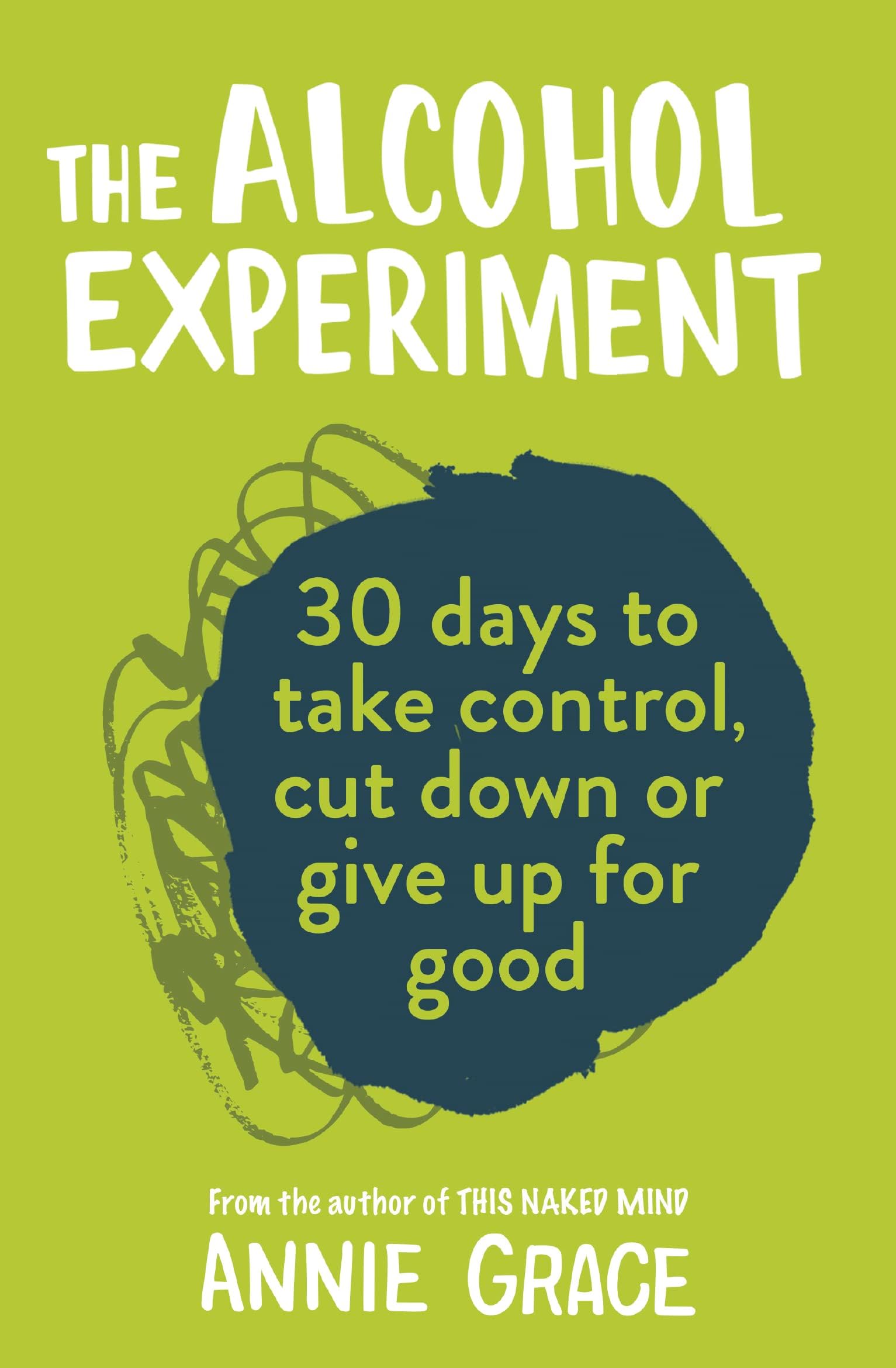 The Alcohol Experiment by Annie Grace paperback cover, 30-day alcohol-free challenge book