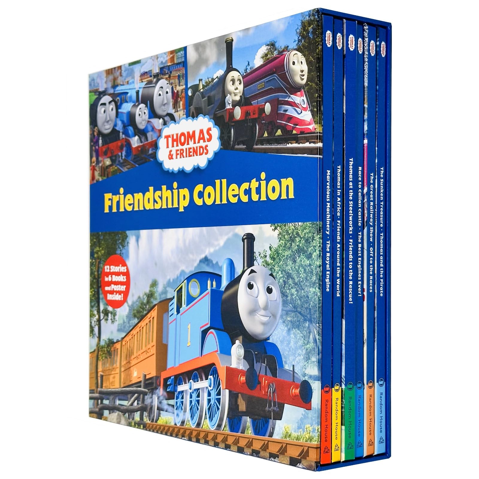 Back cover of the Thomas & Friends Friendship Collection hardback box set showing all six book spines