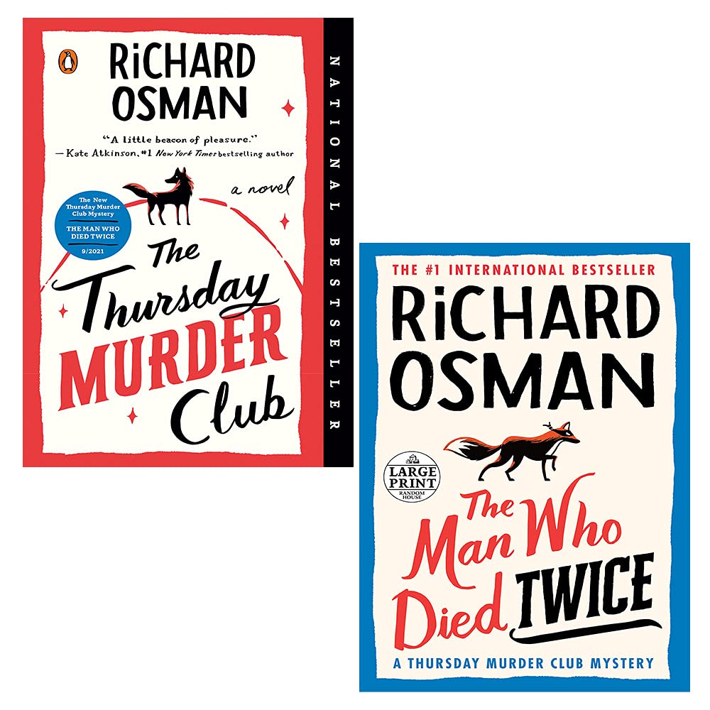 The Thursday Murder Club and The Man Who Died Twice by Richard Osman, 2-book paperback set front covers