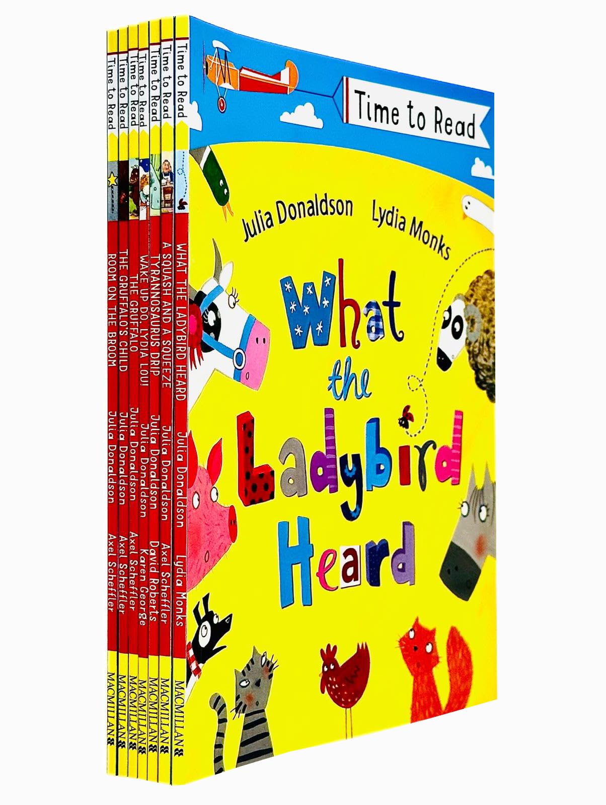Time to Read Collection by Julia Donaldson 7 books set paperback front cover, ages 3-7