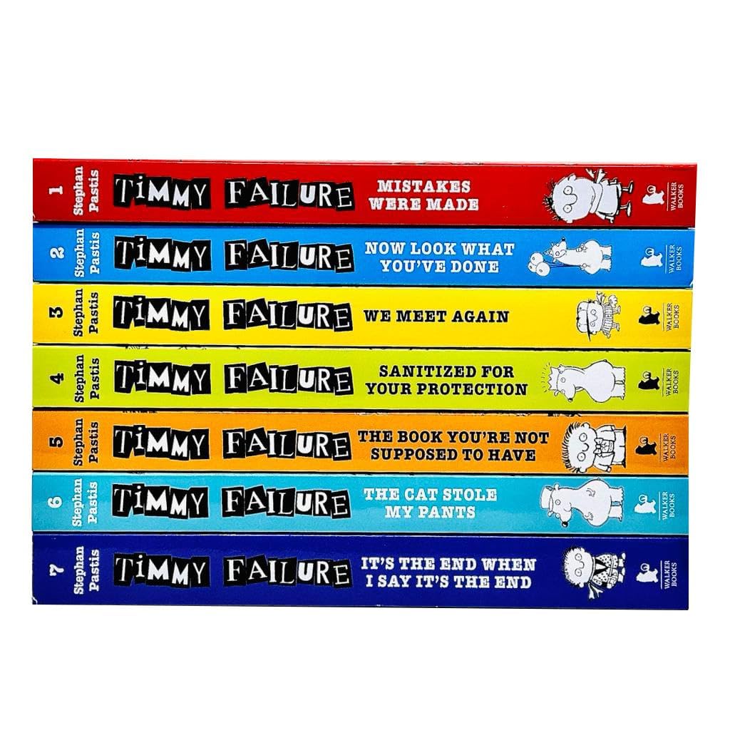 Timmy Failure 7 book paperback collection - full set of books fanned out showing all seven titles