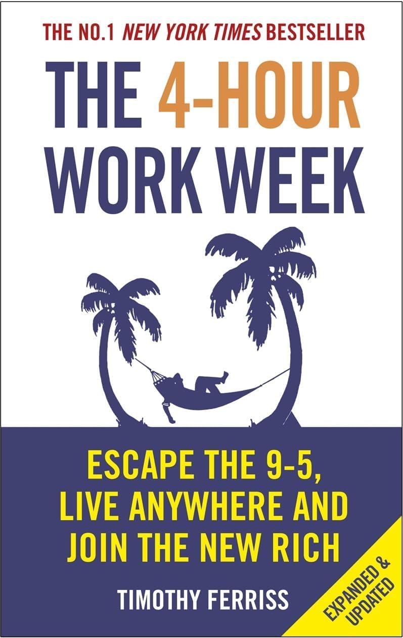 The 4-Hour Work Week, Make Brilliant Work, and My F*cking Job Sucks paperbacks fanned out together on a table