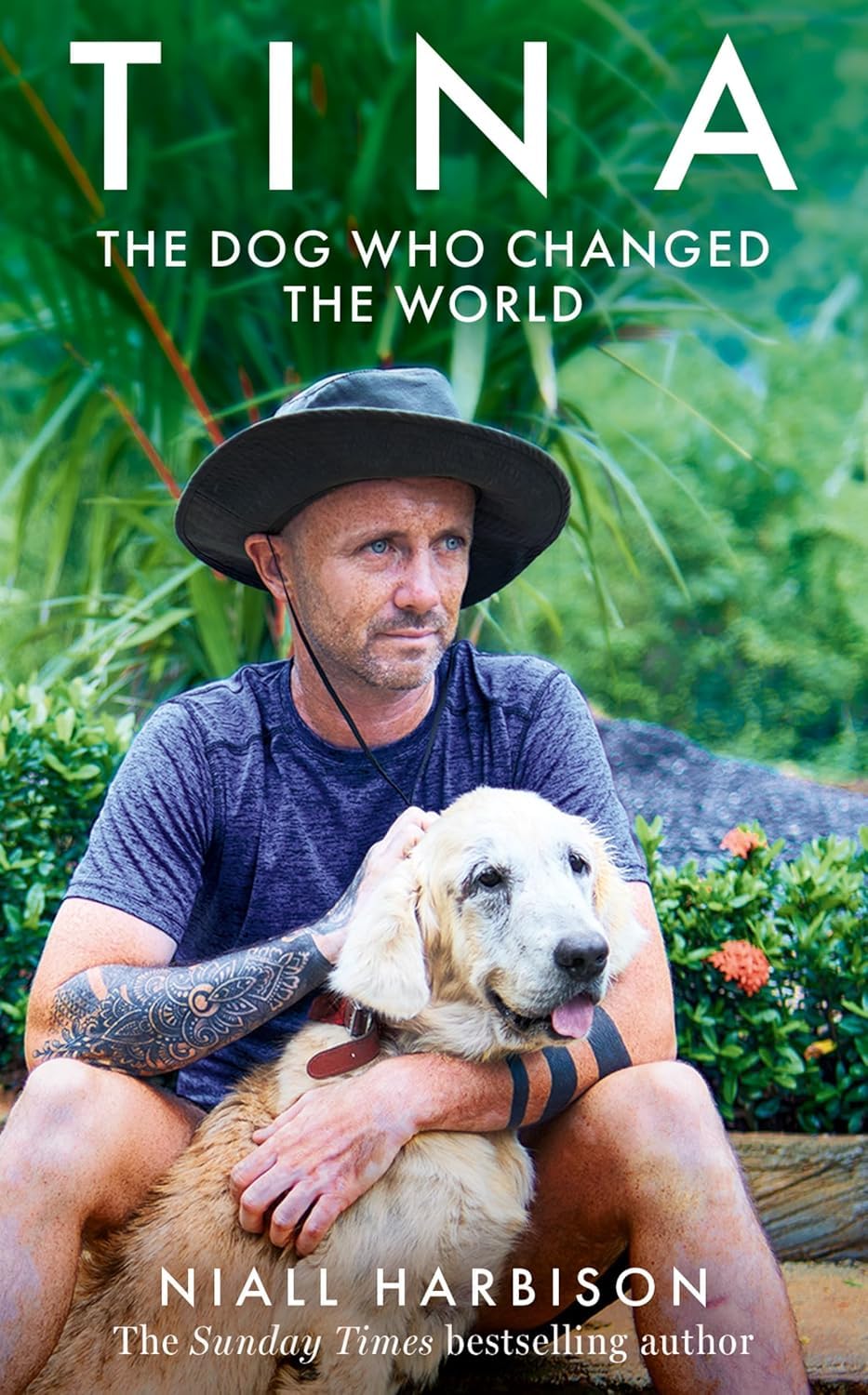 Back cover of Tina: The Dog Who Changed the World by Niall Harbison, hardback edition, with synopsis text