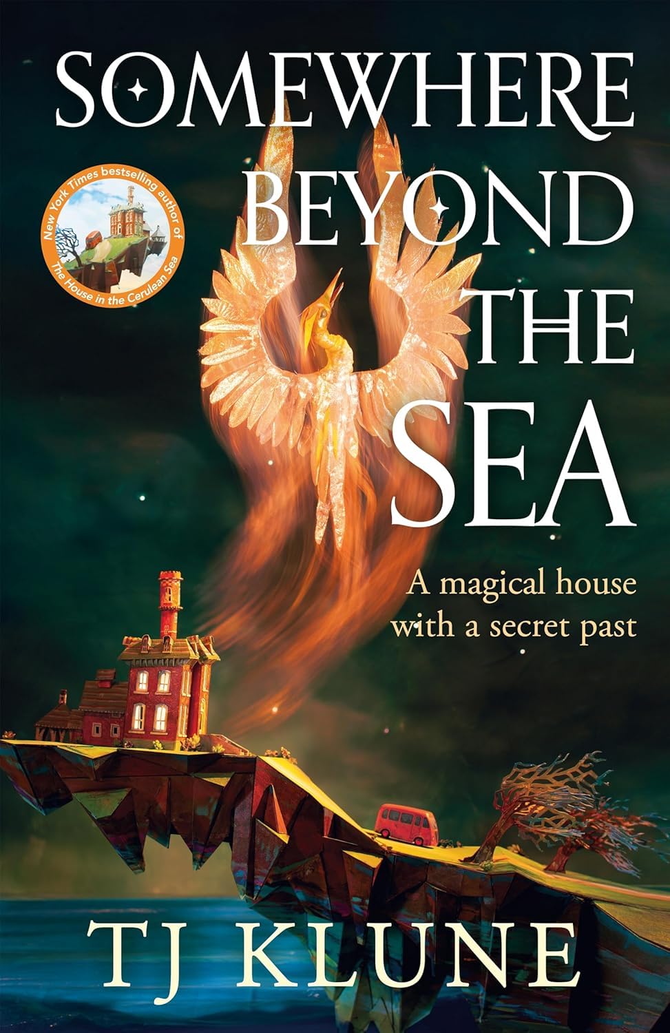 Close-up of The House in the Cerulean Sea and Somewhere Beyond the Sea paperback covers side by side