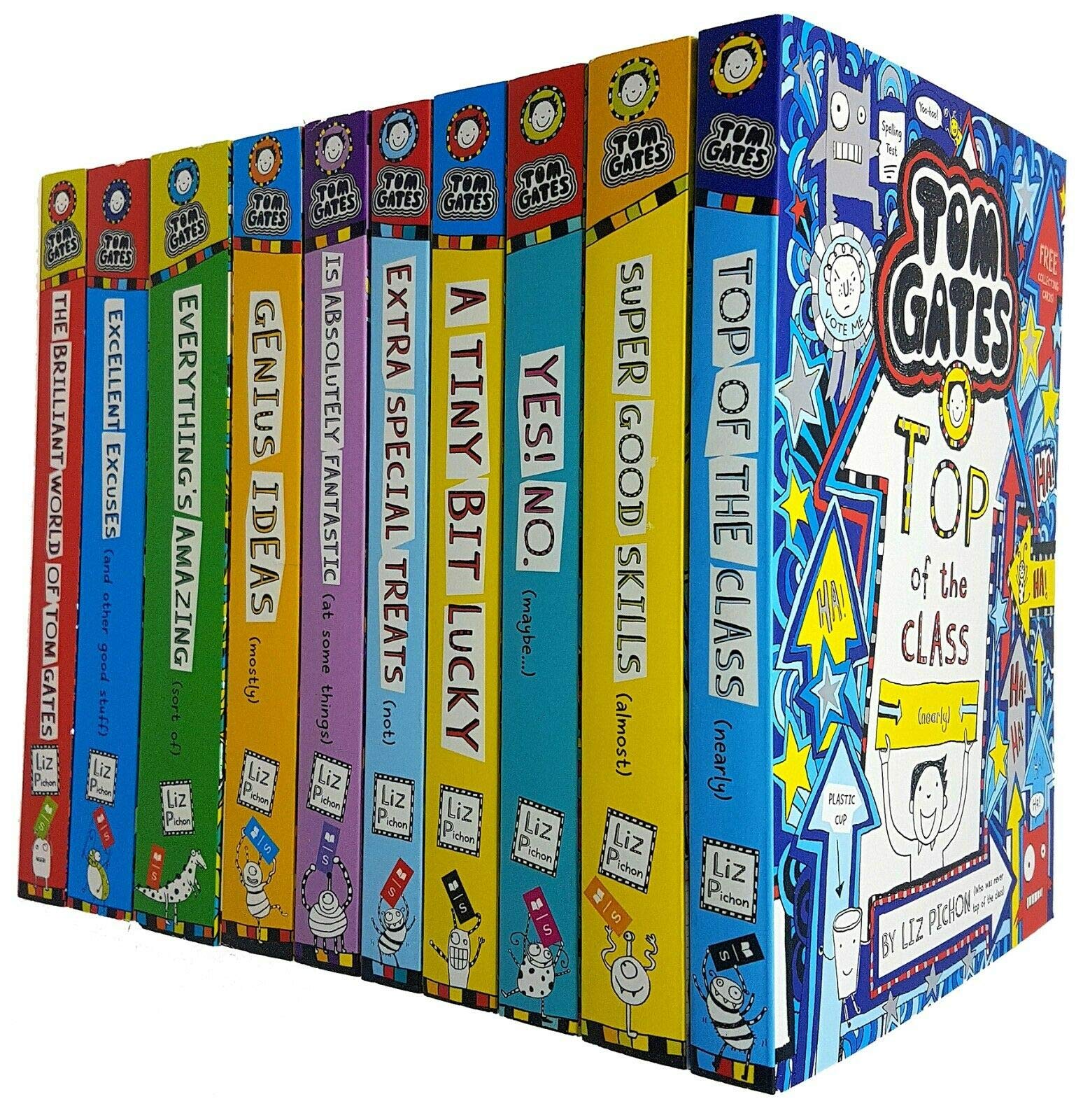 Tom Gates 10 Books Collection Set by Liz Pichon - front cover of the paperback box set