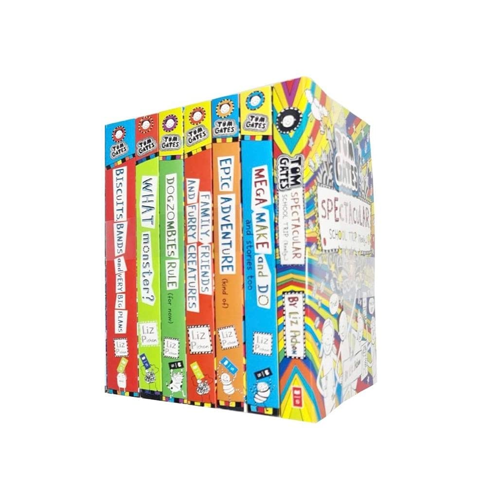 Tom Gates 7 Books Collection Set by Liz Pichon showing all seven paperback titles