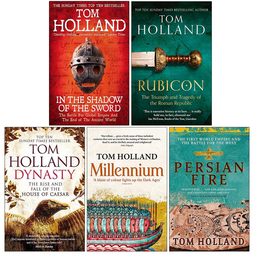 Tom Holland history book collection paperback set displayed at an angle showing spine and cover detail