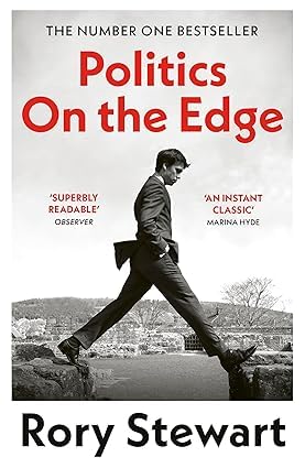 Close-up of Politics On the Edge paperback cover by Rory Stewart, Westminster memoir non-fiction