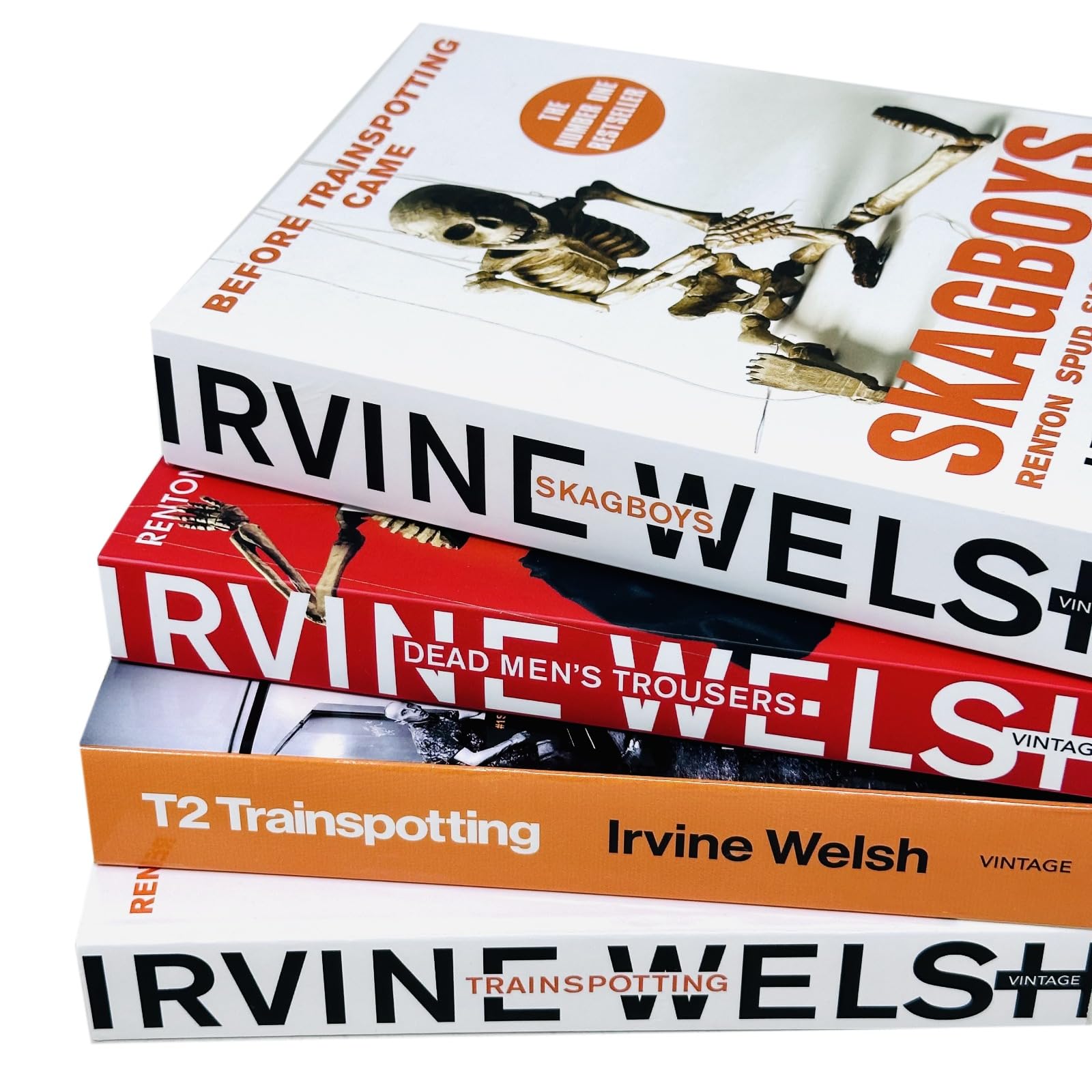 Dead Men's Trousers paperback front cover from the Irvine Welsh Trainspotting novels collection