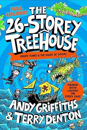 The 13-Storey Treehouse Colour Edition paperback front cover, part of the Andy Griffiths Treehouse 3 book set