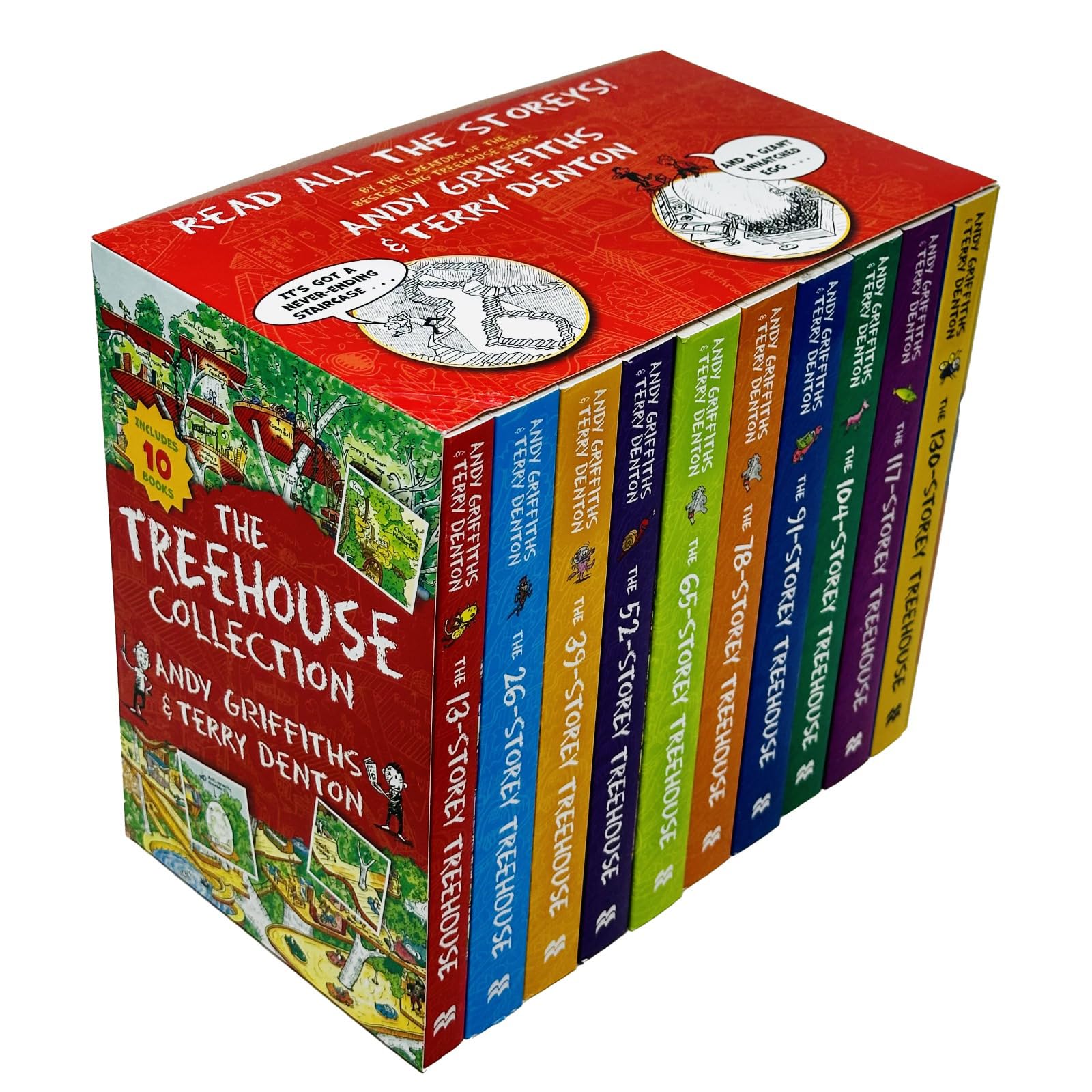 Close-up of several Treehouse Series book covers highlighting the cartoon-style illustrations.