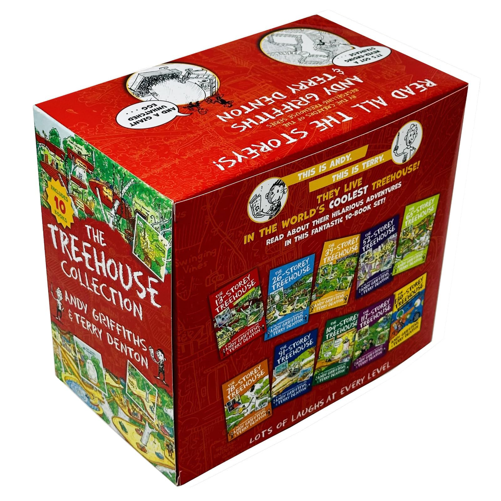 The complete 10-book Treehouse Series paperback collection arranged together on a shelf.