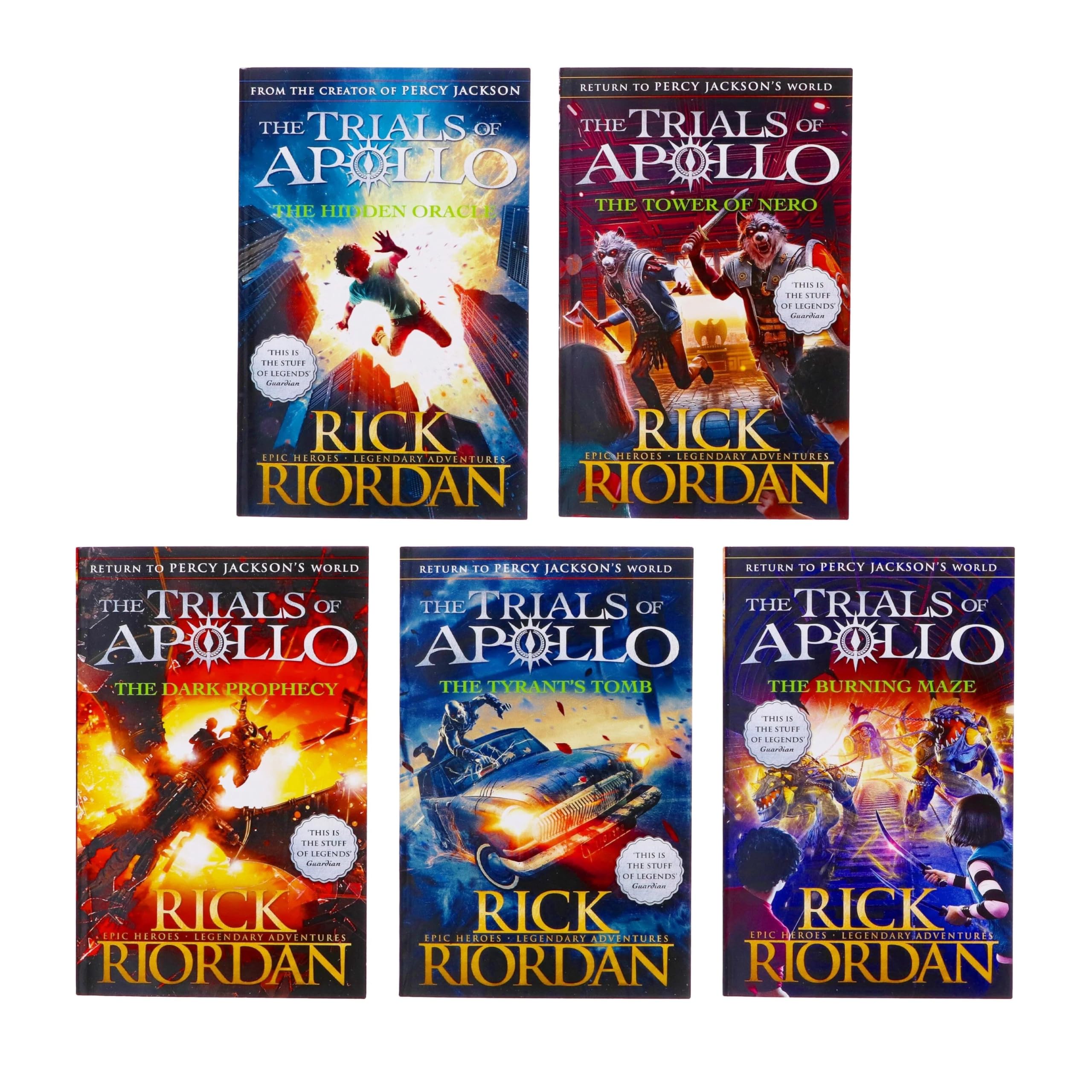 The Trials of Apollo 5 Books Collection Set by Rick Riordan - front cover of the paperback boxed set