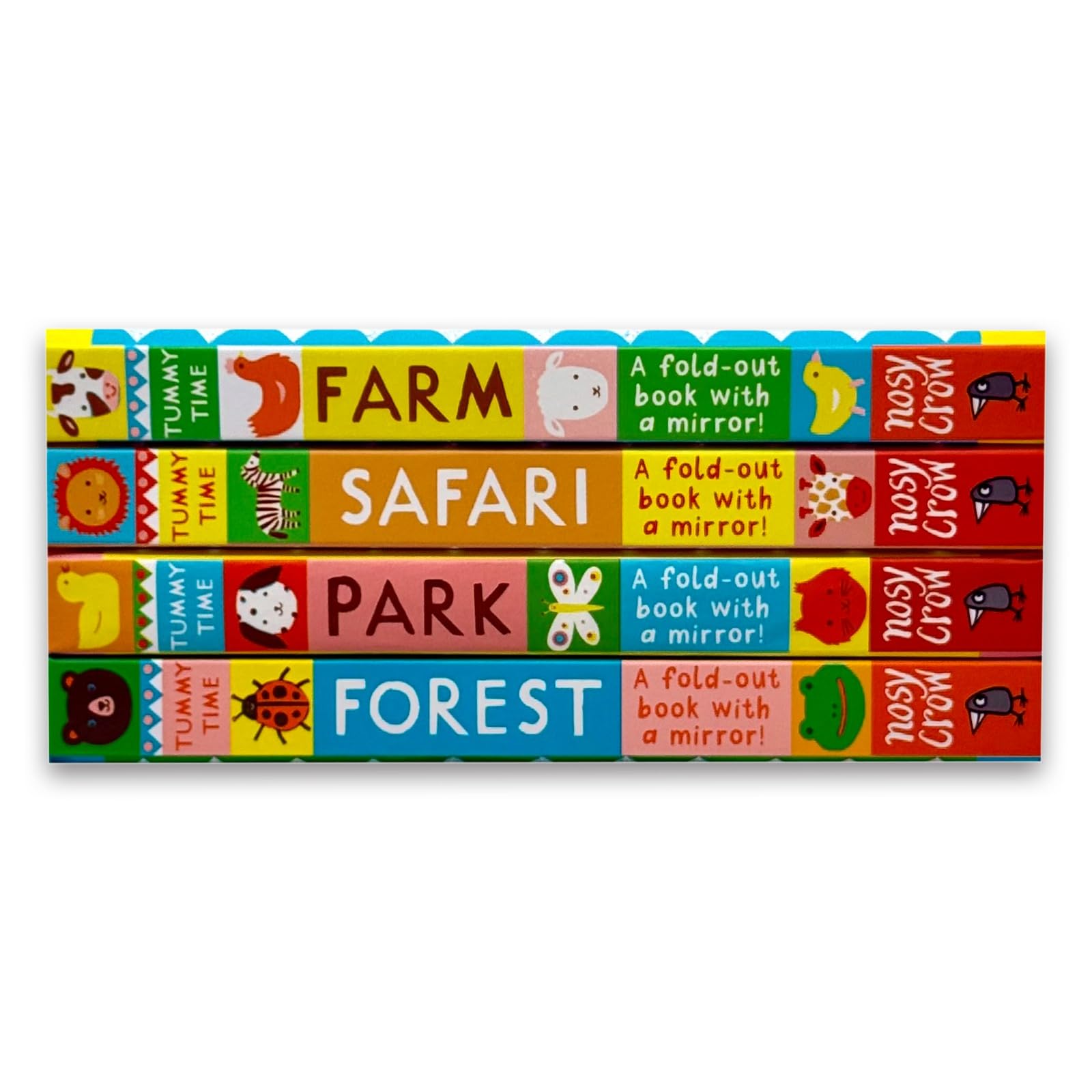 Tummy Time: Farm board book fold-out concertina scene with farm animals, Ages 0-2