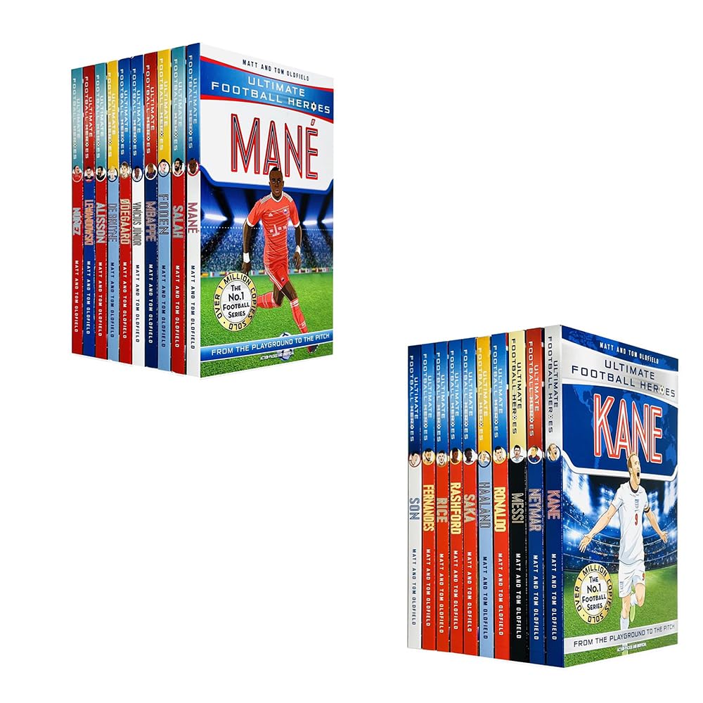 Ultimate Football Heroes 20 Books Collection Set by Matt and Tom Oldfield - front cover of the paperback box set