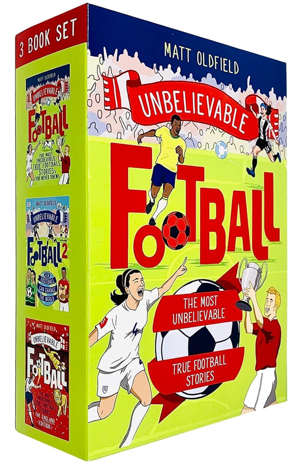 Unbelievable Football box set by Matt Oldfield - back cover with synopsis and true football story highlights