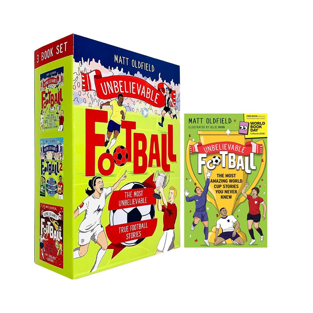 Unbelievable Football 4 Books Collection Set by Matt Oldfield - front cover artwork, paperback, ages 8-12