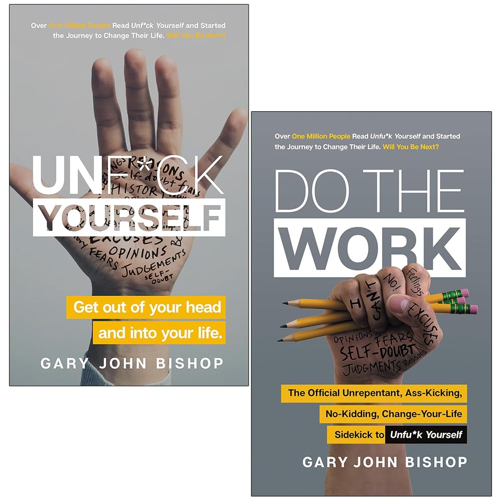 Front covers of Unfu*k Yourself Series 2 Books Collection Set by Gary John Bishop, paperback, yellow cover design