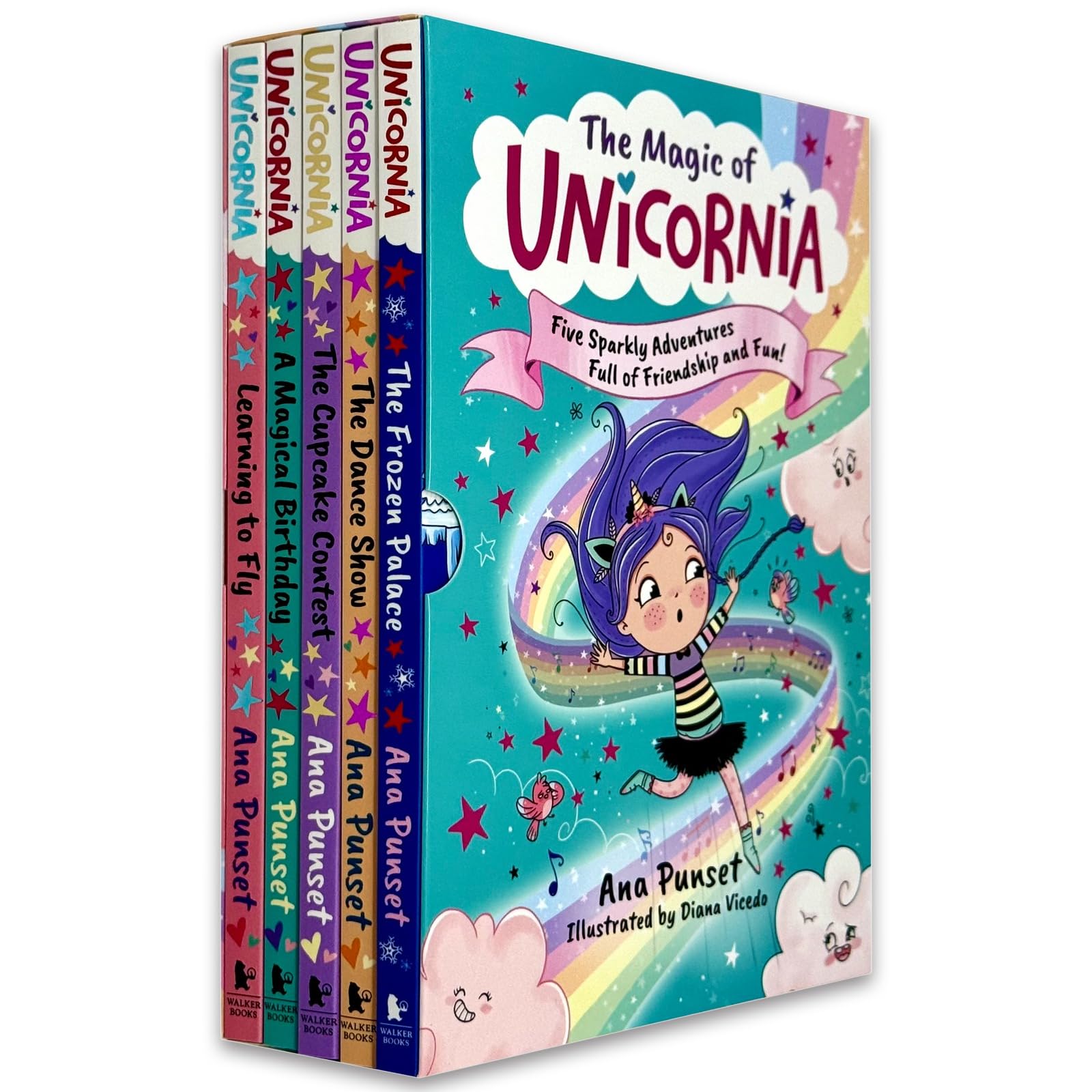 Unicornia Series 5 Books Collection Set by Ana Punset - front cover of the paperback box set