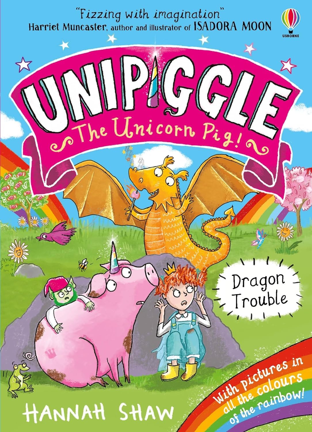 Close-up of the Unipiggle the Unicorn Pig cover artwork featuring Princess Pea and Unipiggle