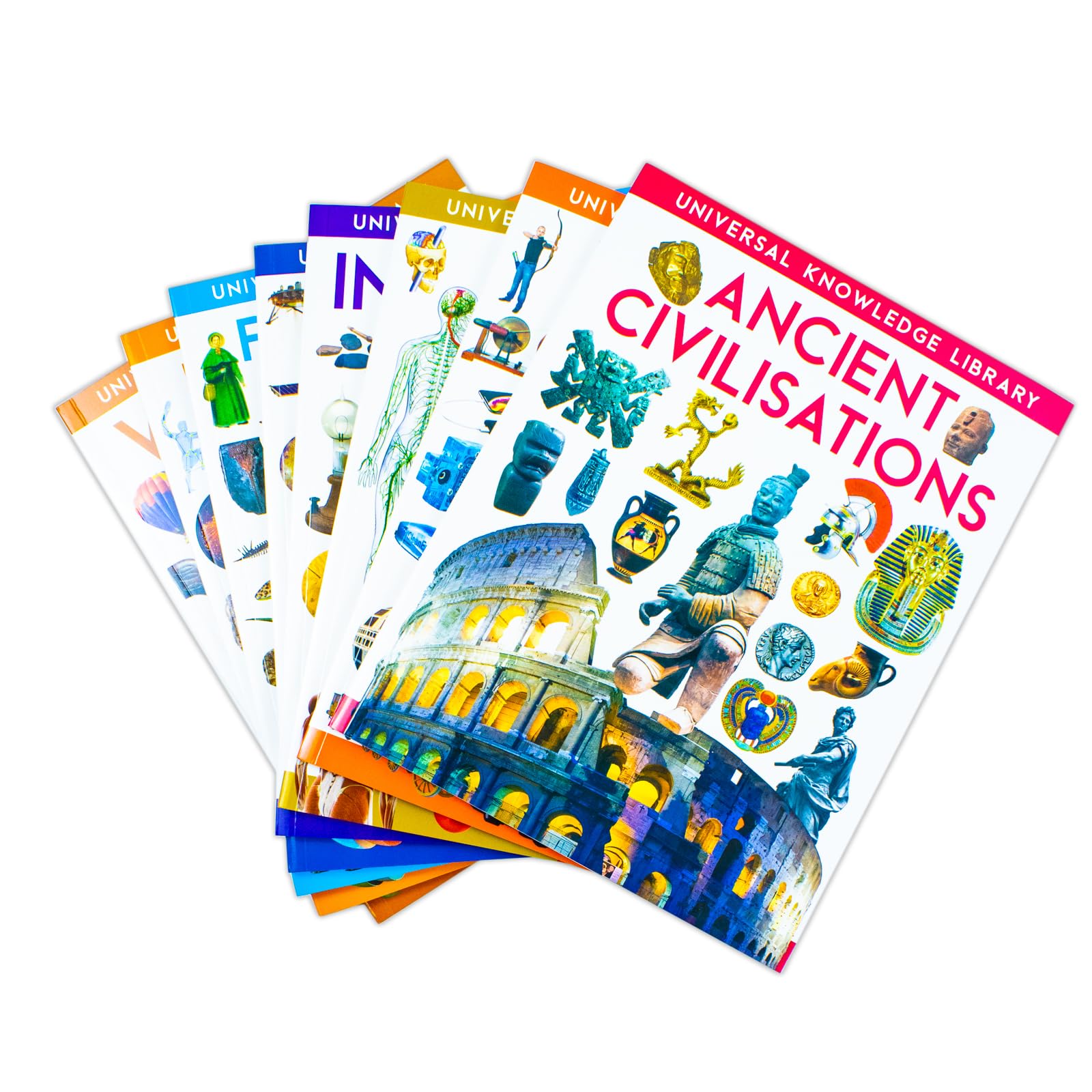 Planets and Weather volumes from the Universal Knowledge Library 8 book paperback set