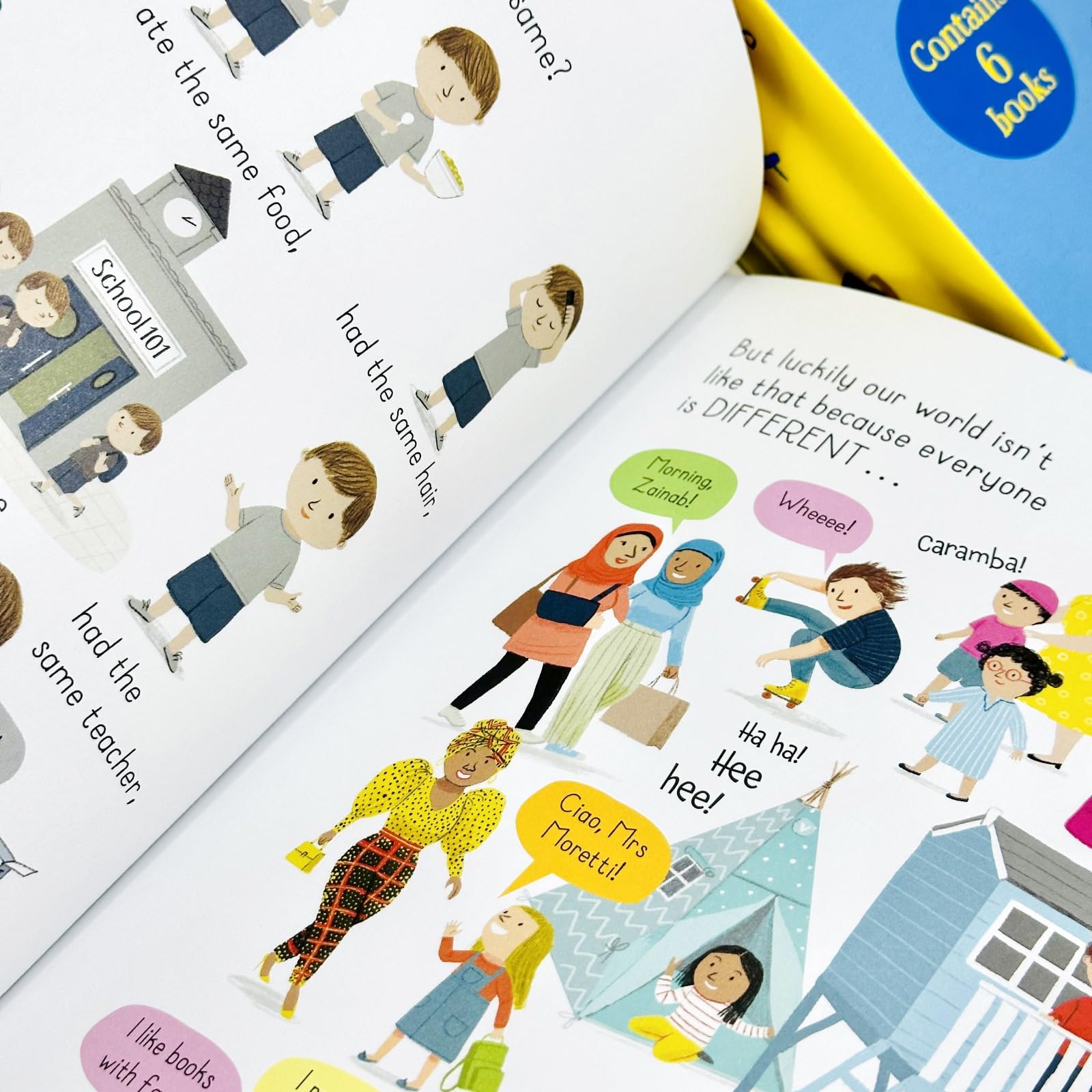 Full Usborne All About Series 6-book hardback collection by Felicity Brooks fanned out to show all spines and covers