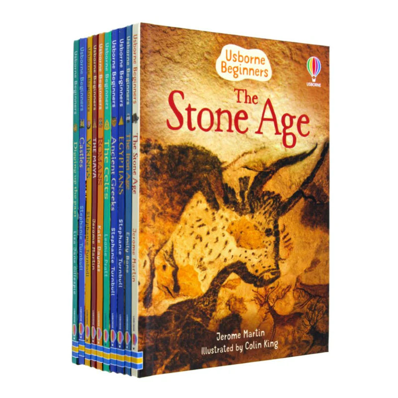Egyptians and Ancient Greeks hardback covers from the Usborne Beginners History collection