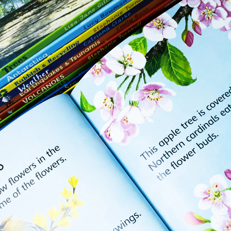 Full set of 10 Usborne Beginners Our World hardback books arranged in a row displaying spines and titles