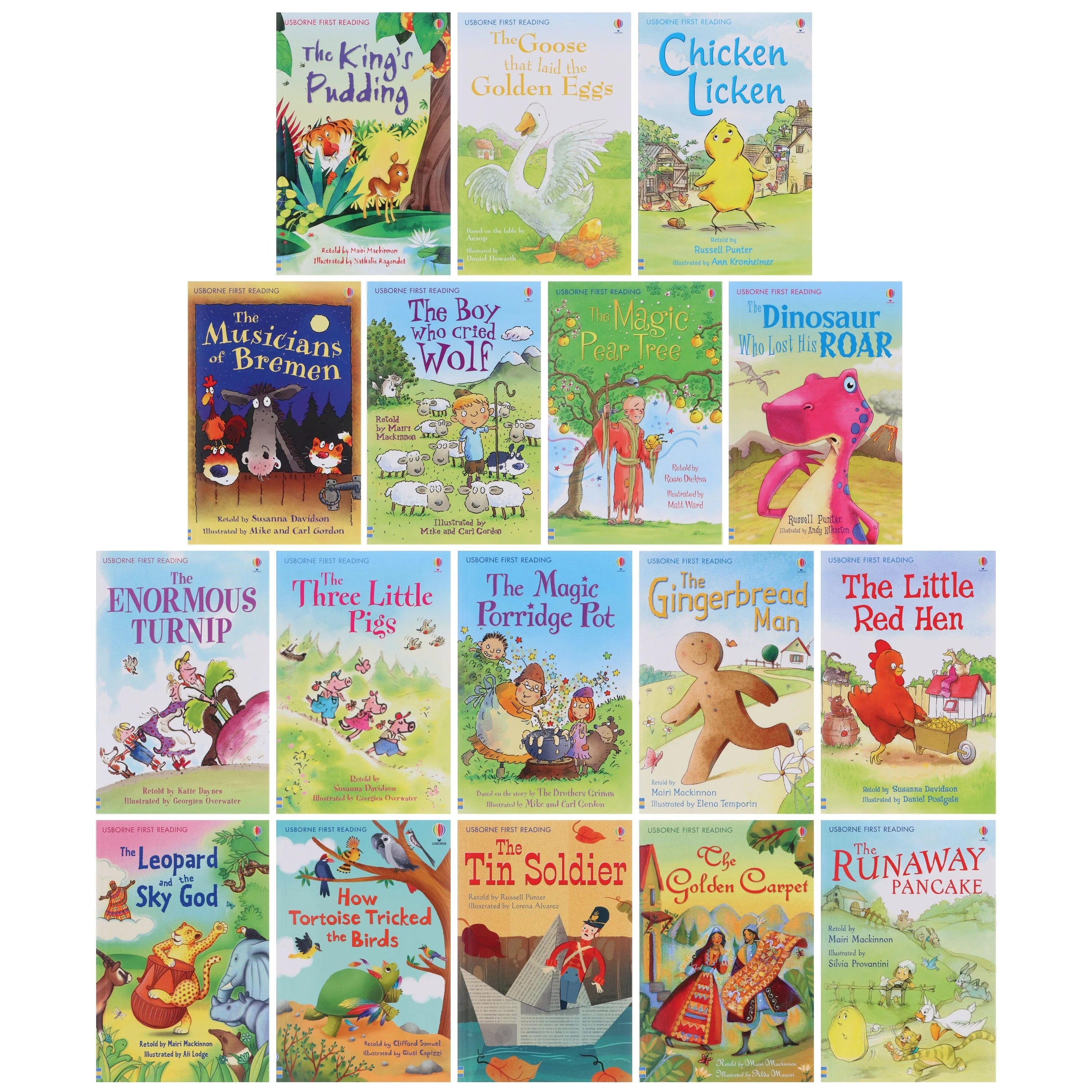 Side view of the Usborne My Second Reading Library 50 Books box set showing the spines of the paperback storybooks.