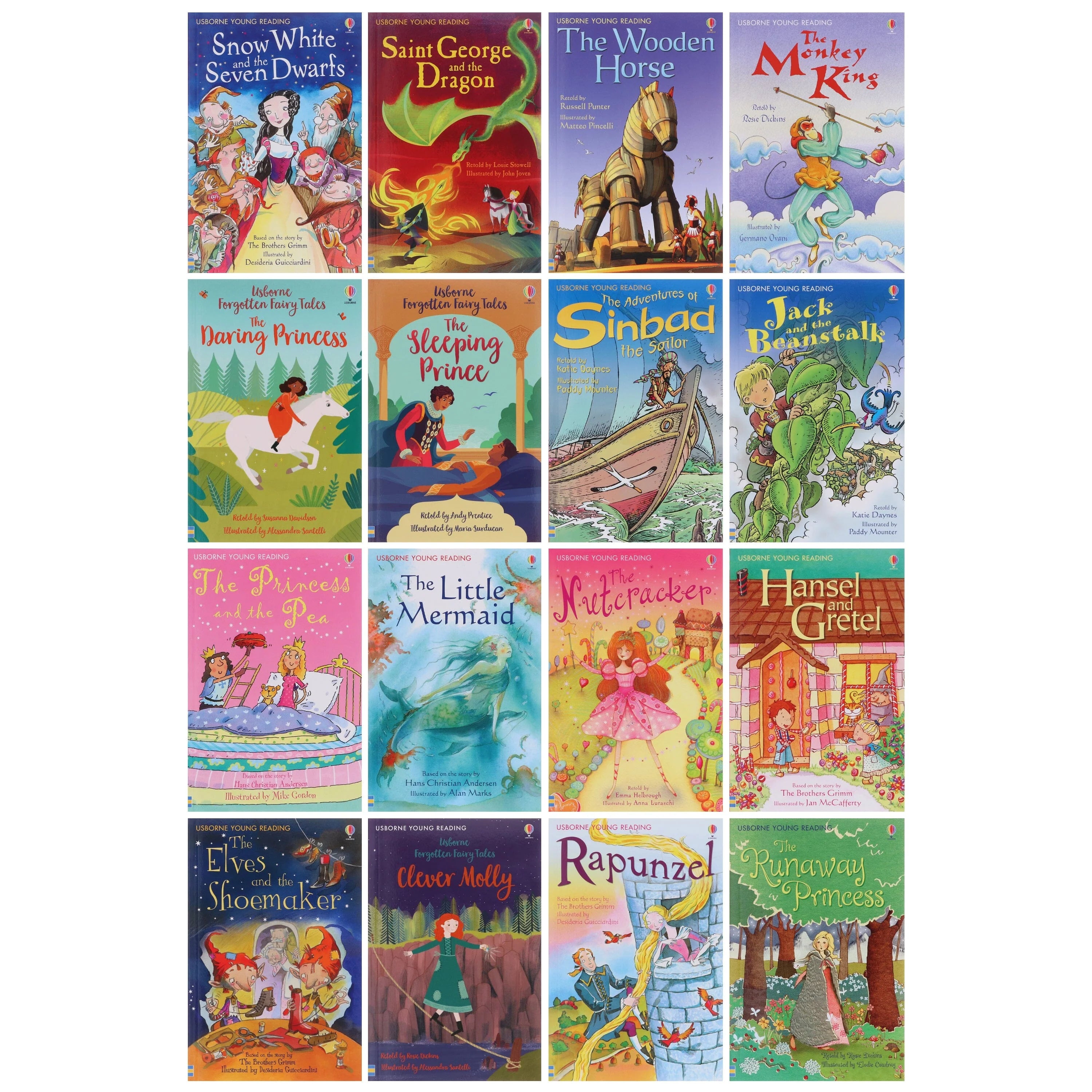 Inside page spread from an Usborne My Second Reading Library paperback, showing illustrated text for early readers ages 5-7.