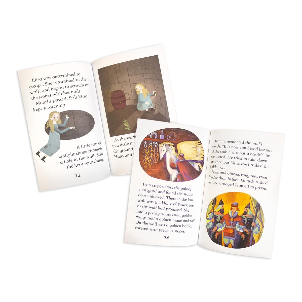 The Usborne Reading Collection - close-up of illustrated inside pages from one of the 40 paperback books