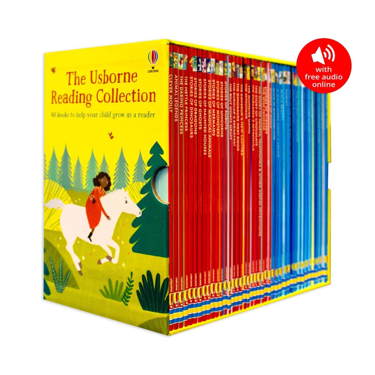 The Usborne Reading Collection 40 Books Box Set - front cover of the paperback set for Ages 5-7