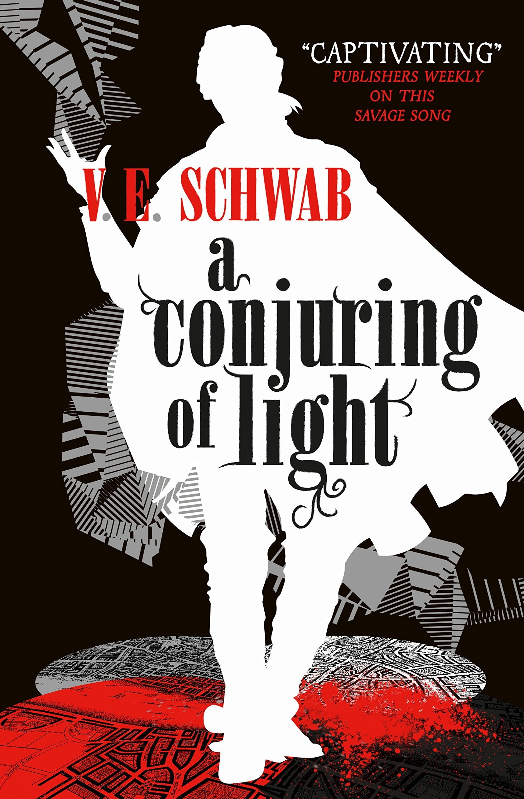 Full set of seven V.E. Schwab paperback titles fanned out to display each cover from the Shades of Magic, Villains, and Monsters of Verity series.