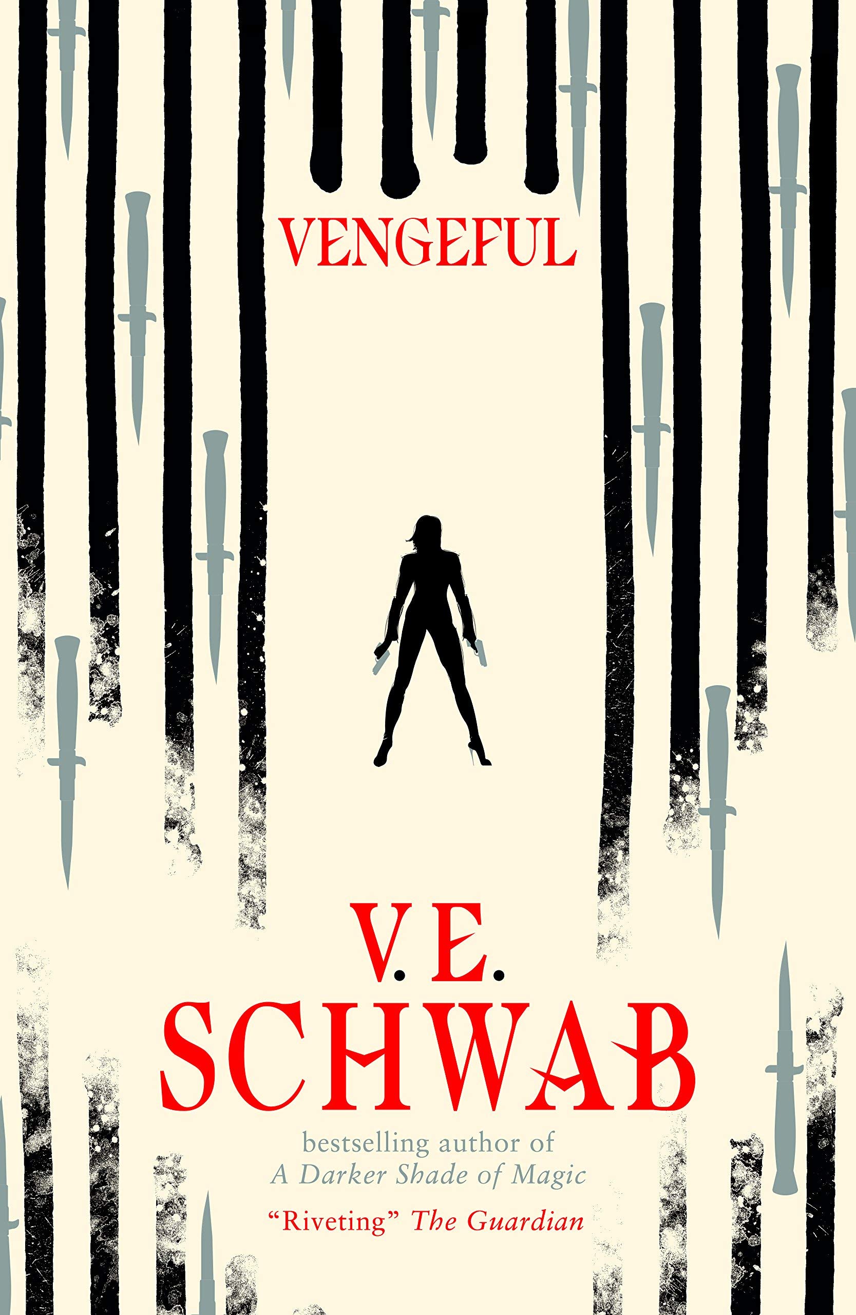 Angled view of the V.E. Schwab 7 Books Collection Set paperback bundle, showcasing the fantasy series titles arranged side by side.
