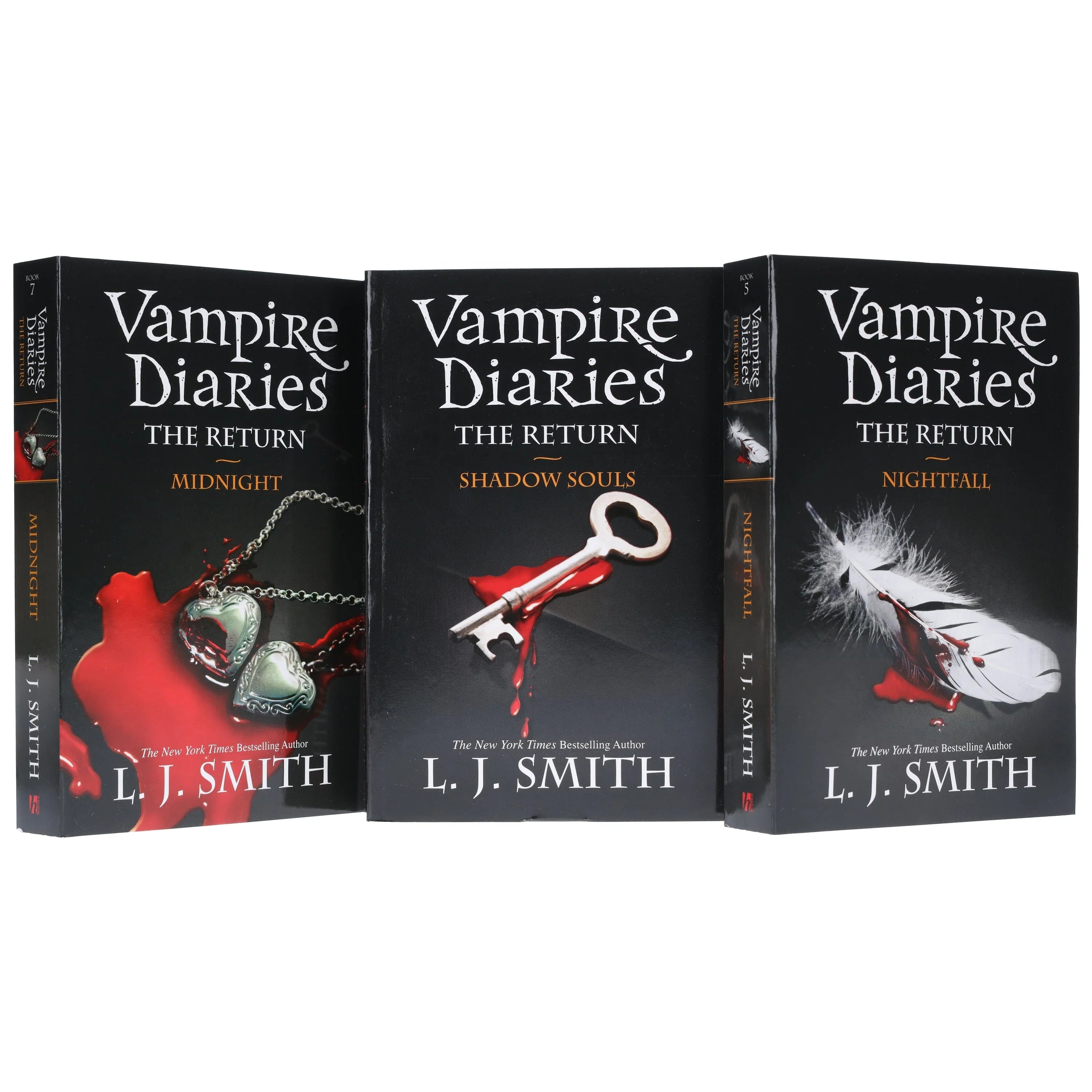 Close-up of Nightfall paperback cover from the Vampire Diaries The Return series by L. J. Smith