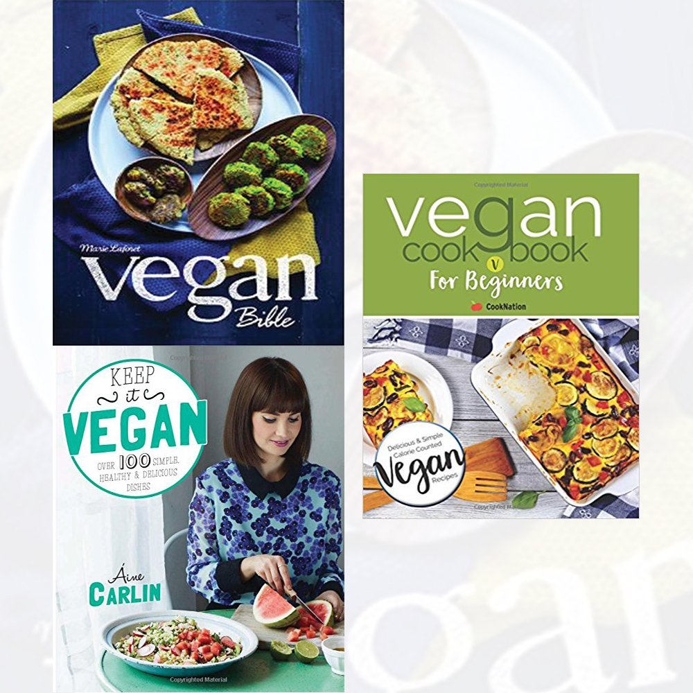 Vegan Cookbooks Collection 3-book set front cover featuring Vegan Bible by Marie Laforêt