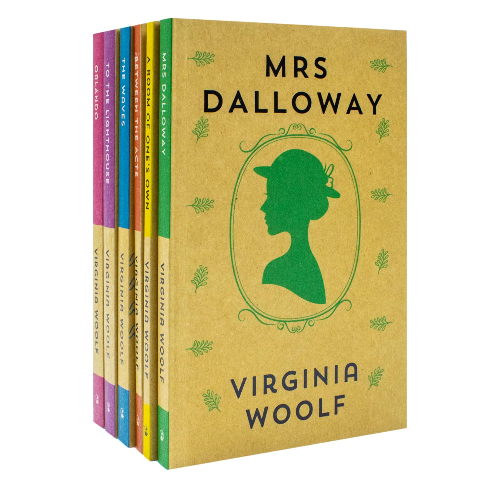 Close-up of A Room of One's Own and Orlando paperback covers from the Virginia Woolf collection