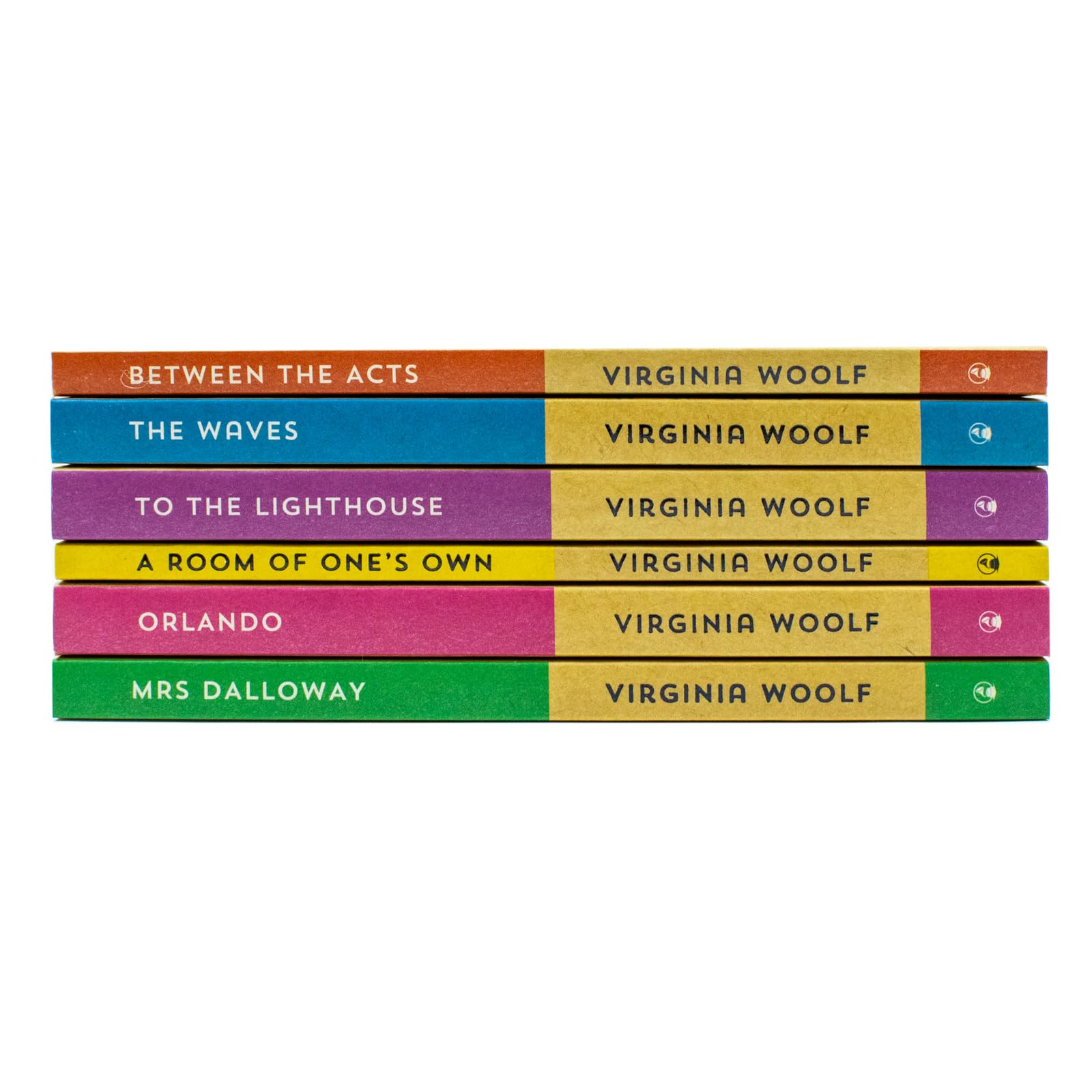Close-up of The Waves and Between the Acts paperback covers from the Virginia Woolf set