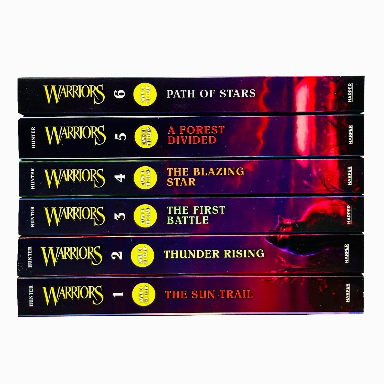 Warriors: Dawn of the Clans 6 book set paperback back cover with series description