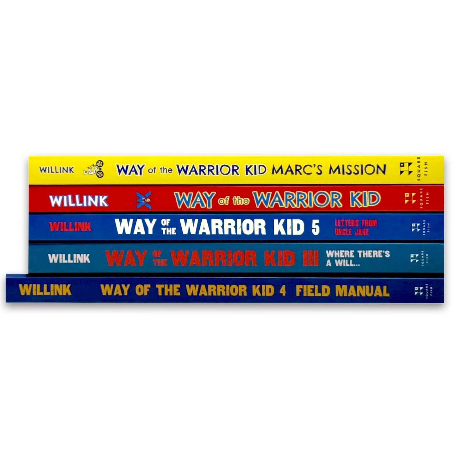 Way of the Warrior Kid, Marc's Mission, Where There's a Will, and Field Manual paperback covers displayed together