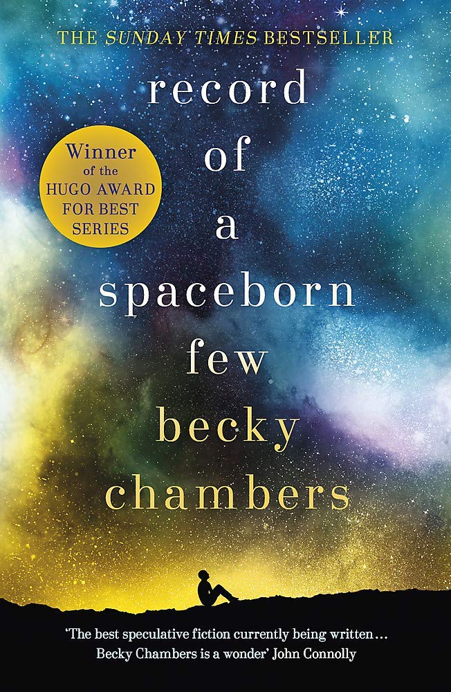 All three Wayfarers series paperbacks by Becky Chambers fanned out together showing the complete 3-book collection set