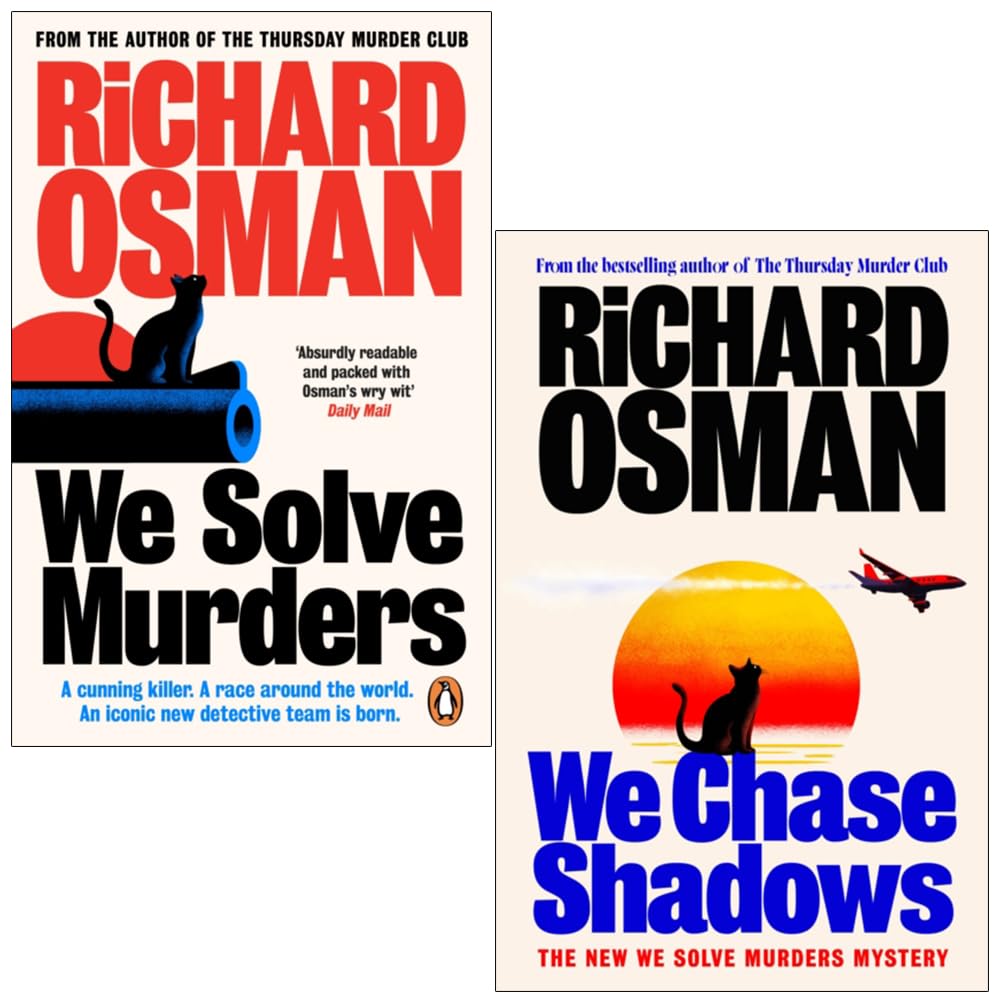 We Solve Murders 2 Books Collection Set by Richard Osman - front covers of We Solve Murders and We Chase Shadows fiction mystery set