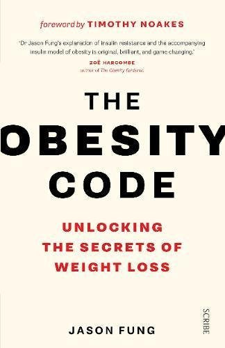 The Obesity Code, The Diabetes Code and The Cancer Code paperback books fanned out showing spines
