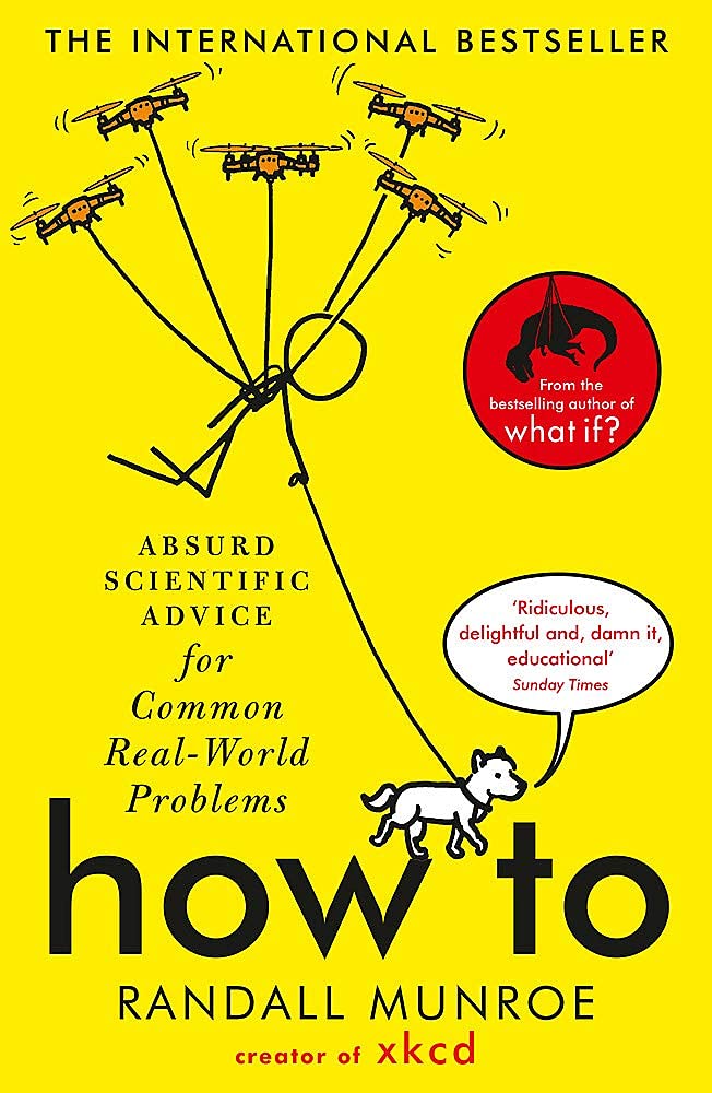 Full set of Randall Munroe's What If? and How To paperbacks fanned out side by side