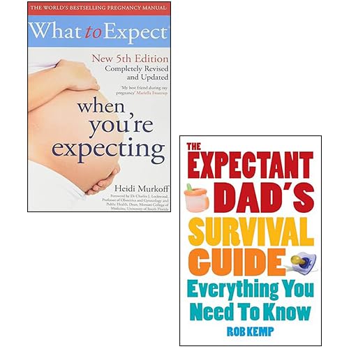 What to Expect When You're Expecting and The Expectant Dad's Survival Guide 2 book paperback set front covers