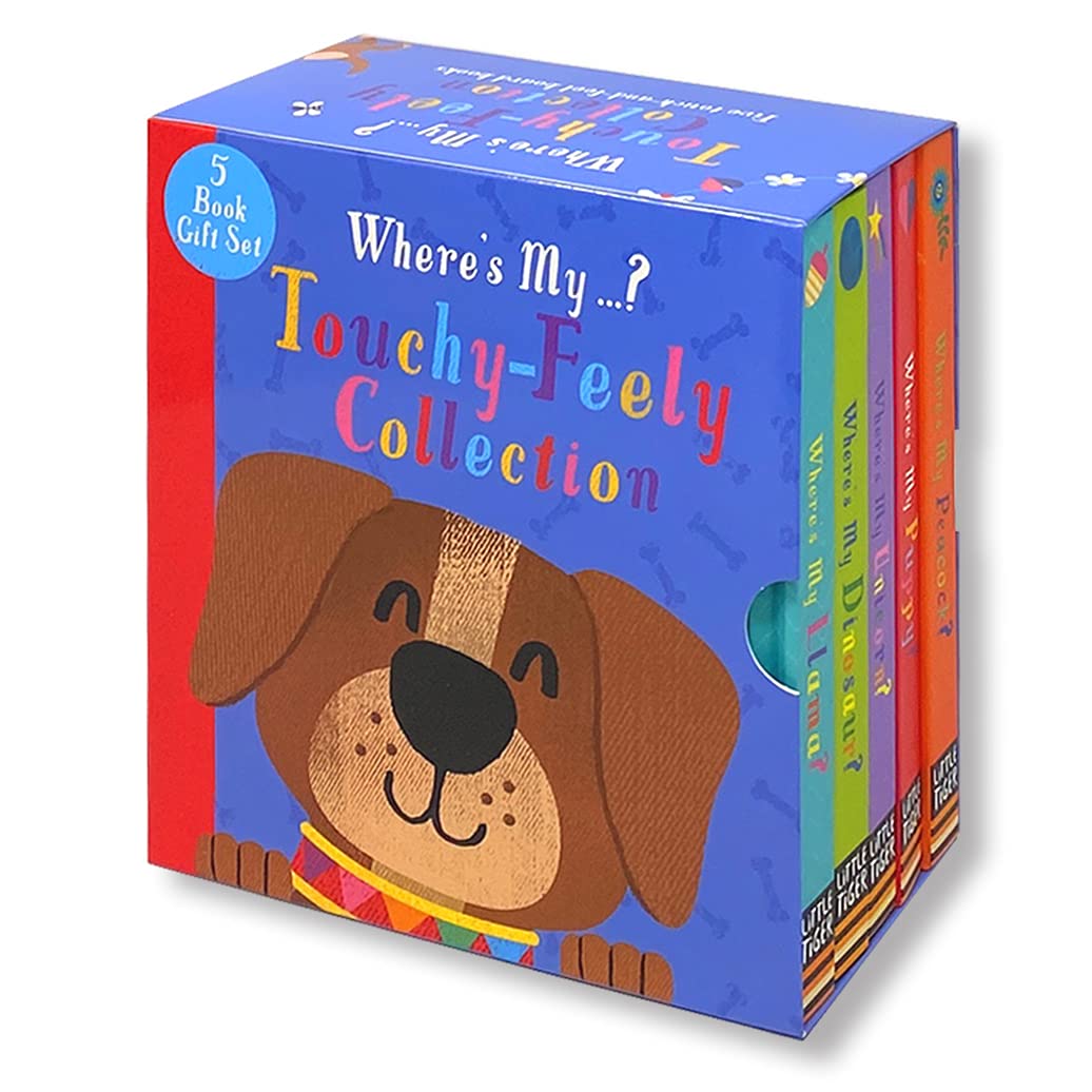 Where's My...? Touchy-Feely Collection 5 board books box set front cover by Kate McLelland, Ages 0-5