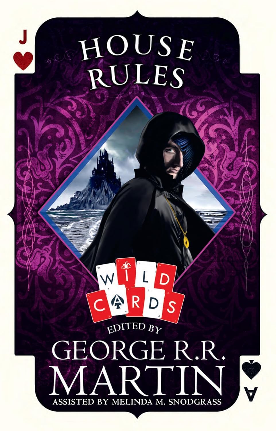 Close-up front cover of House Rules, one of the five Wild Cards paperback titles in this set