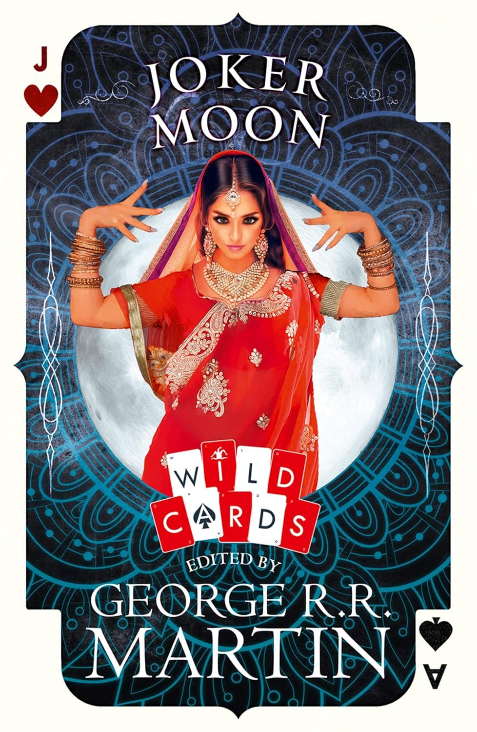 Front cover of Joker Moon, a Wild Cards paperback featuring Aarti the Moon Maid